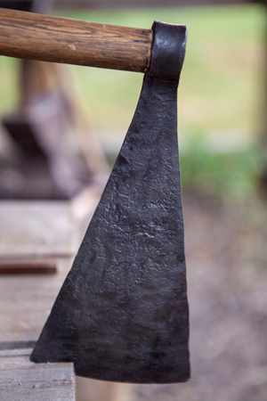 A tomahawk with a large blade