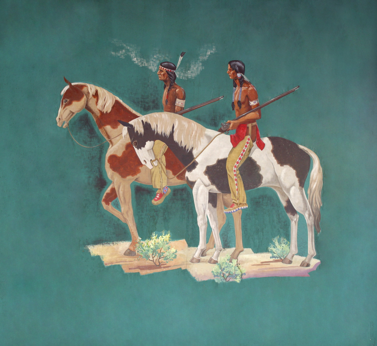 Two Indians on Appaloosa horses