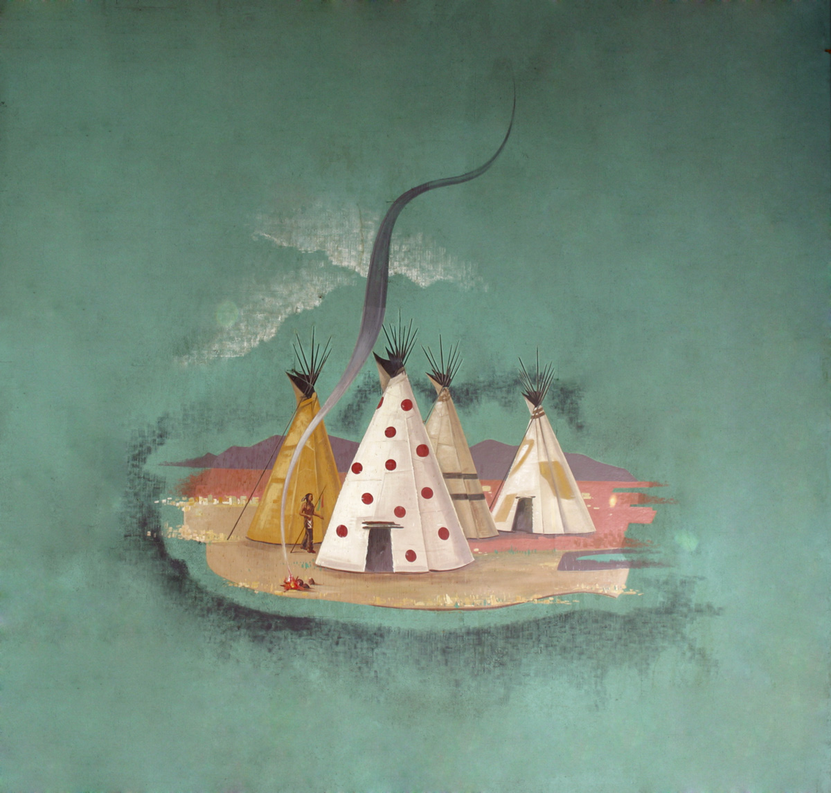 Painted Indian tepees